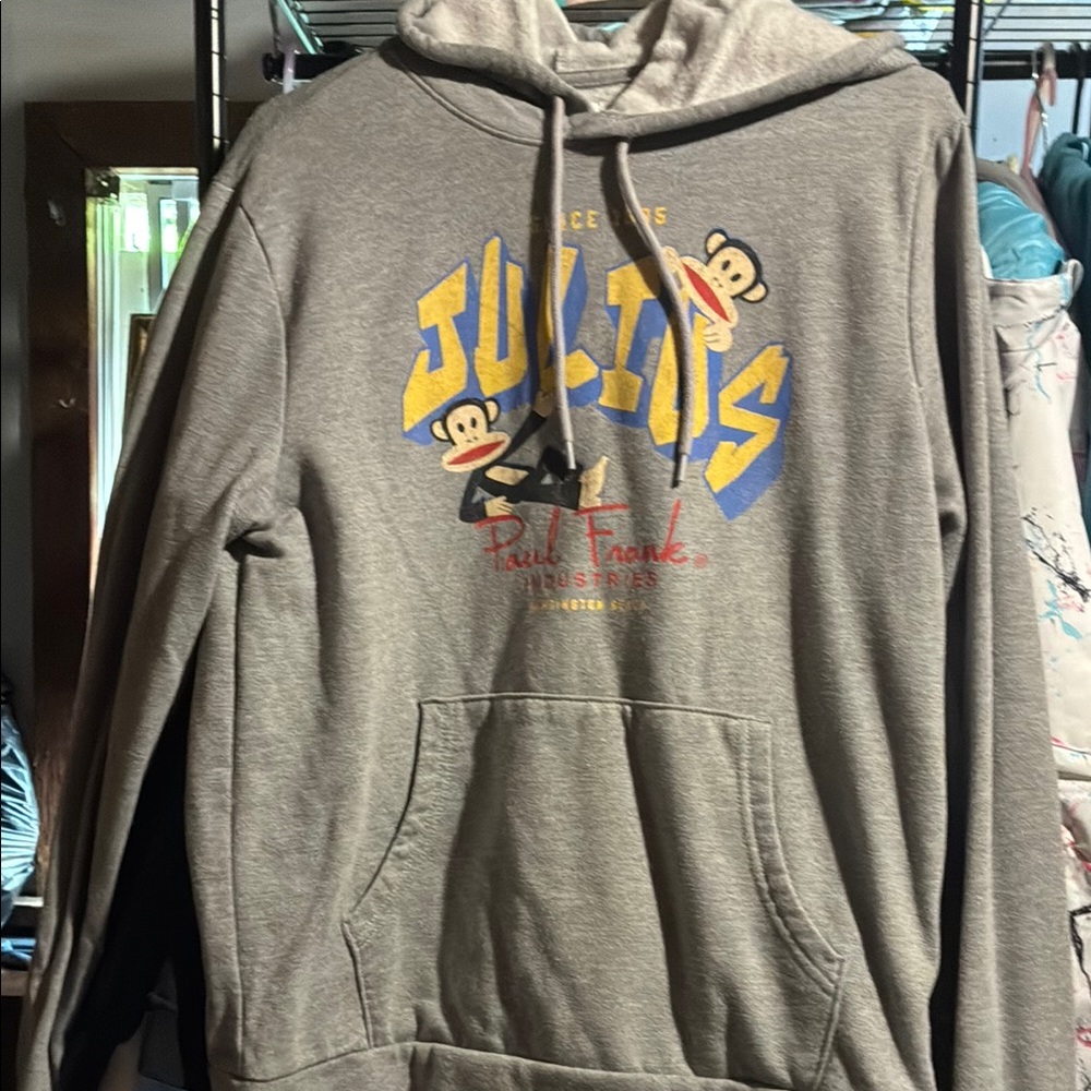 Old Navy Gray Hoodie Sweatshirt with Graphic Design